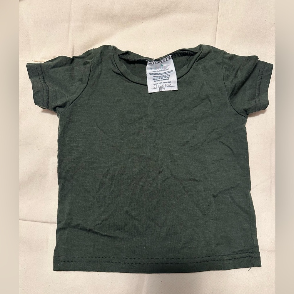 Green Merino Wool Tshirt- Baby